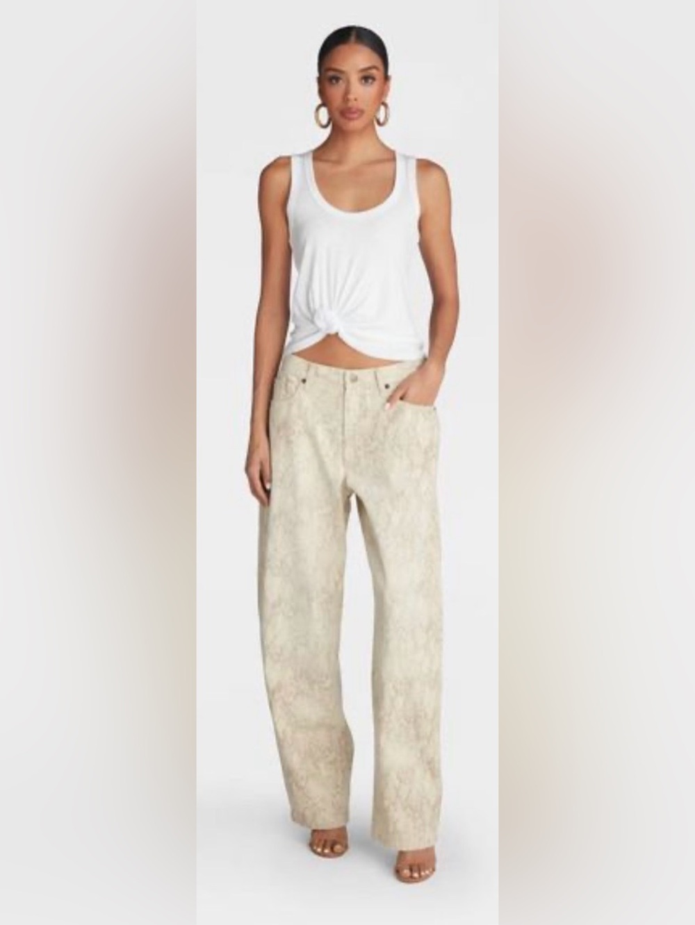 NWT Size 8 KBB by Kahlana Mid-Rise Snakeskin Barrel Leg Jeans